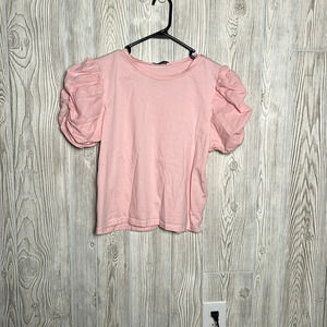 Zara blouse puff shoulder pink size medium